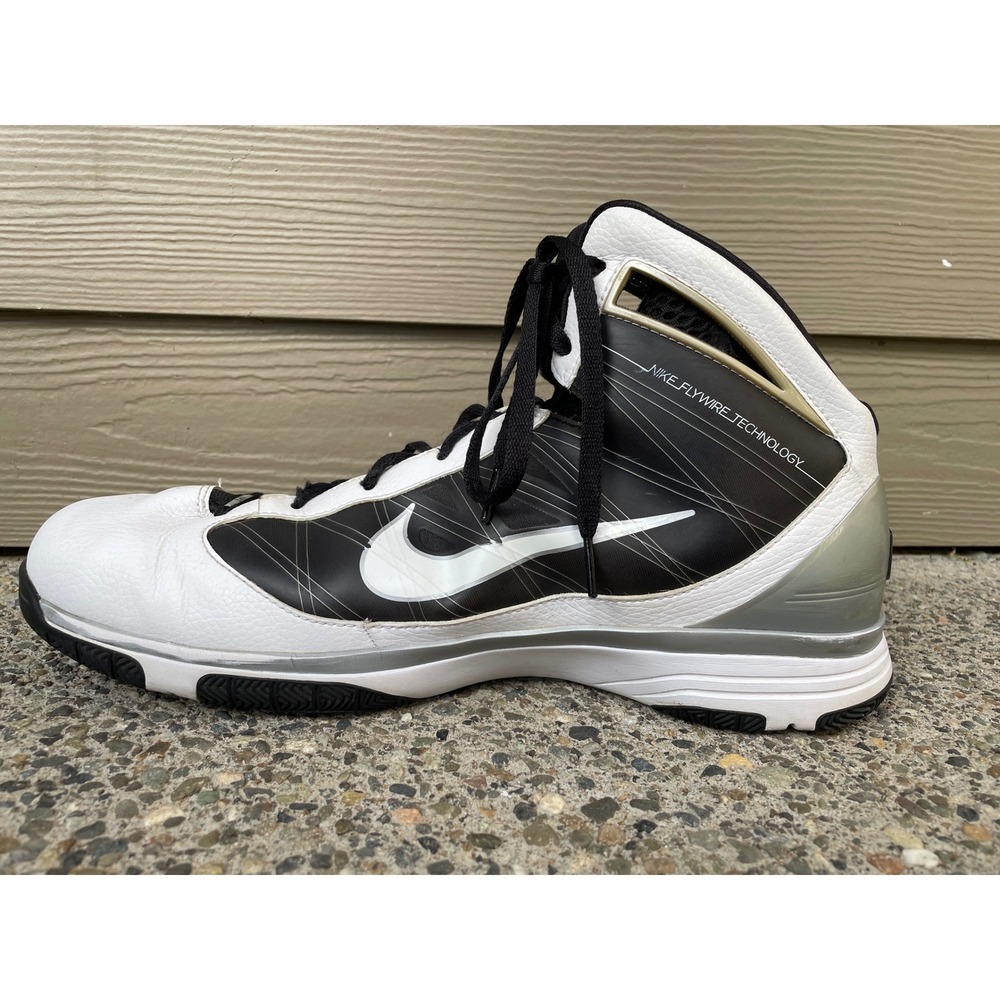 Nike Hyperize TB Mens White Black Grey 367181-111 Athletic Shoes Size 14 - Picture 3 of 10
